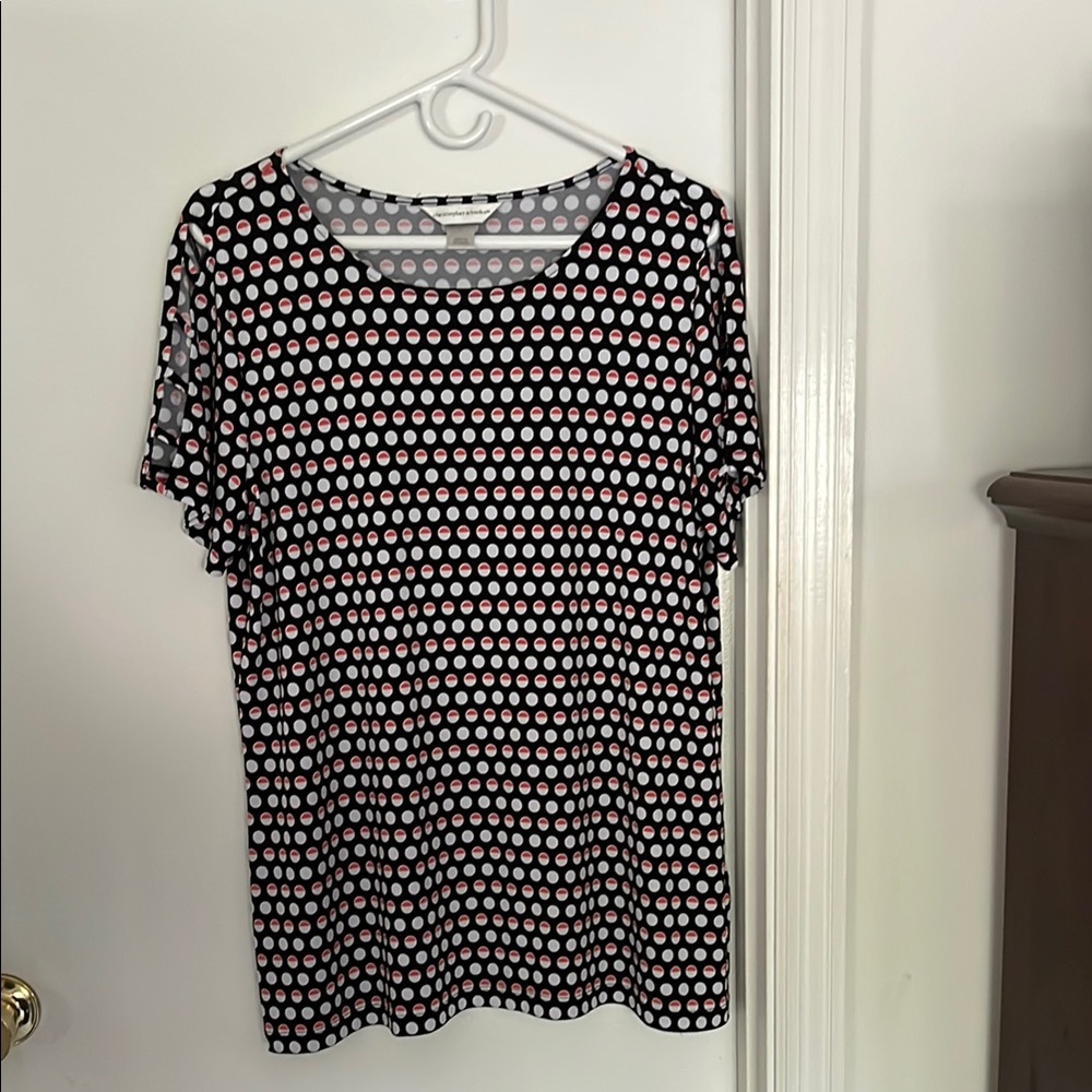 Stylish Black and White Polka Dot Women's Top
